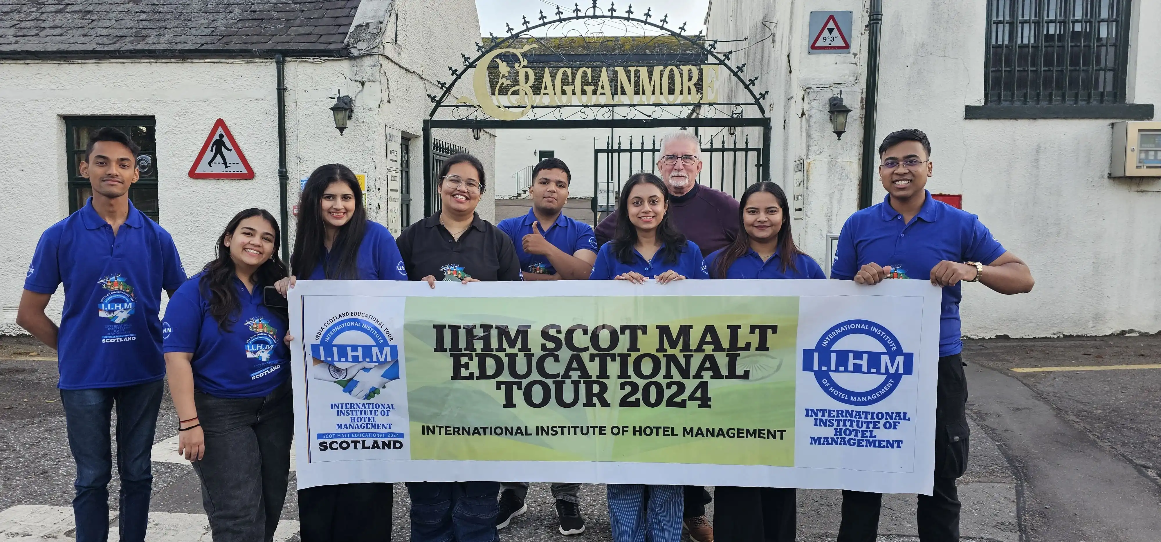 IIHM students on Scot Malt Educational Tour 2024 in Scotland, gaining global exposure through a top hospitality institute experience.