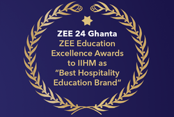 Zee 24 Ghanta-Zee Education Excellence Awards to IIHM as Best Hospitality Education Brand