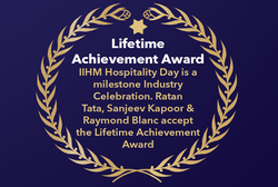 Lifetime Achievement Award-IIHM Hospitaity Day is a Milestone Industry Celebration. Ratan Tata, Sanjeev Kapoor & Raymond Blanc accept the Lifetime Achievement Award